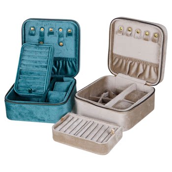 Exquisite velvet jewelry box household jewelry box large size