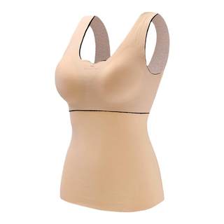 German velvet large size warm vest for women plus velvet thickened heating base bra with chest pad integrated autumn and winter style