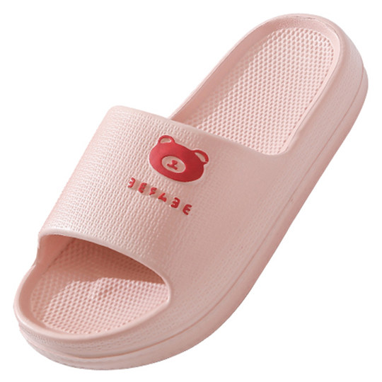 厚底卡通小熊凉拖鞋女简约新款室内家居厚底防滑防臭浴室凉拖男鞋