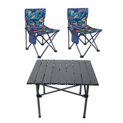 야외 접이식 테이블과 의자 휴대용 피크닉 테이블 알루미늄 합금 캠핑 테이블 레저 의자 세트 Z 장비 용품