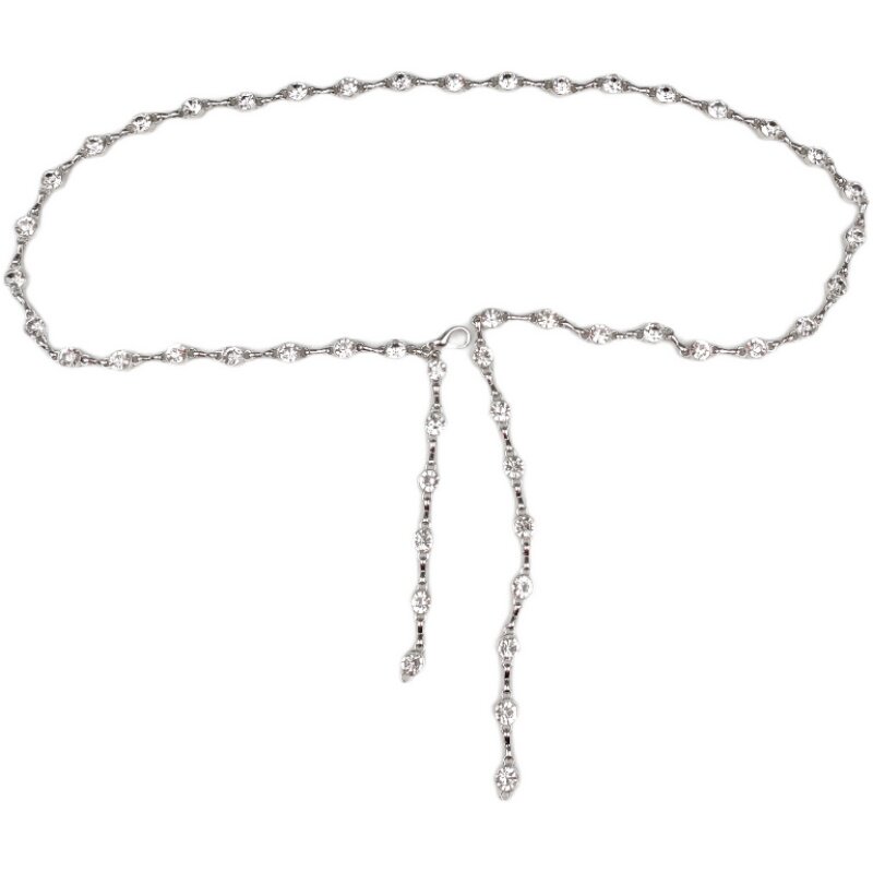 Internet celebrity high-end metal rhinestone waist chain accessories