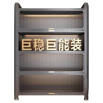 Household steel dustproof storage cabinet with door children's wardrobe bedroom balcony living room multi-level floor-standing storage cabinet