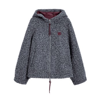 Desigual big watermelon blogger's same style 25 autumn and winter new silhouette hooded hoop hair women's jacket