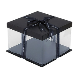 생일 케이크 상자 투명 4 4 6 8 8 10 10 12 인치 14 높이 더블 레이어 작은 사각형 높이 포장 상자