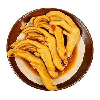 Duck ji ji long rock pickled duck feet spicy and fresh duck feet pickled in vinegar with soup fresh duck meat internet celebrities chasing drama snacks