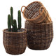 Wabi-sabi style hand-woven rattan dirty laundry basket for home use