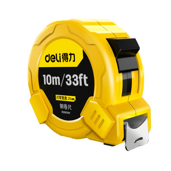 Deli 3 meter tool inch double scale steel tape measure