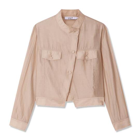 LILY微光薄款莫代尔透气立领显瘦工装风外套女休闲宽松短款25新款
