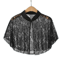 Summer shawl cloak womens short outer wear 2024 new new Chinese style coat black chiffon blouse top