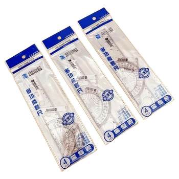 Four-piece ruler set 20cm transparent ruler set