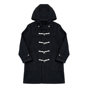 Achejia's large size jk original japanese college style right shoulder horn button coat thickened mid-length woolen jacket