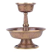 Dharma Protector Cup Brass Nepalese Handmade Tibetan Buddhist Supplies Carved Eight Auspicious Tantric Ornaments for Wine Cups