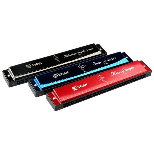 天鹅口琴24孔28孔初学者入门小学生专用儿童复音重C调成人业正品