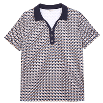 Milanden middle-aged and elderly mothers clothing 2024 summer new lapel printed T-shirt womens short-sleeved casual large size thin