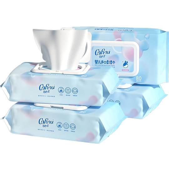 4 packs of soft wipes for hand and mouth