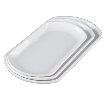 Thick carved style flat plate plastic melamine tableware