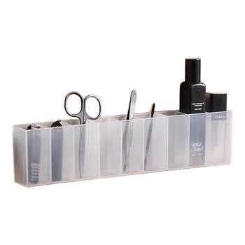Lipstick partition storage box can be glued to three-part storage rack