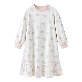 英氏儿童睡裙2025新款小女孩纯棉家居连衣裙a类女童长袖睡衣春秋