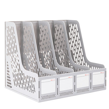 Deli desktop file frame file frame storage box file basket black gray data basket information frame office file column four-link storage rack student book folder 9846