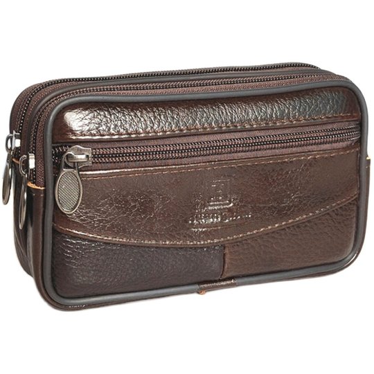 跨腰牛皮手机包腰包男穿皮带手机袋7寸真皮横款老年人手机套挂腰