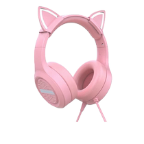 Feuse frontale X12 casque casque ordinateur Cat Ear Wired Pink Gaming Electric Race Girl Ear Cat Ears