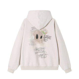 Dangerouspeople薛之谦dsp秋冬宽松廓形百搭抓绒开衫连帽卫衣外套