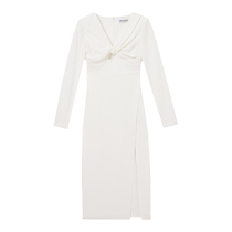 self-portrait 2024 spring summer pure white manicure design sense long sleeve open underdress with long skirt