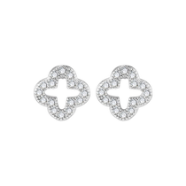 (Self-operated) DAISY BEAUTY hollow four-leaf clover earrings s925 silver design earrings niche gift