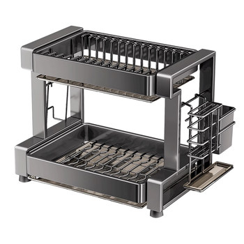 Stainless steel multi-function dish storage rack
