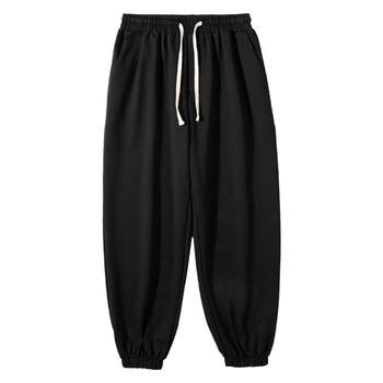 Wukong ແມ່ນຢູ່ໃນຫຼັກຊັບ retro ງ່າຍດາຍ leggings ສີແຂງ sweatpants ຍີ່ຫໍ້ trendy ຂອງຜູ້ຊາຍ streets sweatpants ສະບາຍສະບາຍຂອງຄູ່ຜົວເມຍໄດ້ອະເນກປະສົງ
