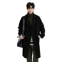 Versatile woolen coat with design Earl Zall 23 new winter style Korean style loose back slit woolen coat