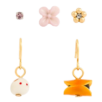 (Self-operated) OSEWAYA earrings for women with multiple pierced ears flowers Japanese style Japanese fruit earrings dessert food small earrings