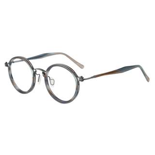 木川近视眼镜框男款玳瑁色复古圆框大脸眼睛框女超轻纯钛可配度数