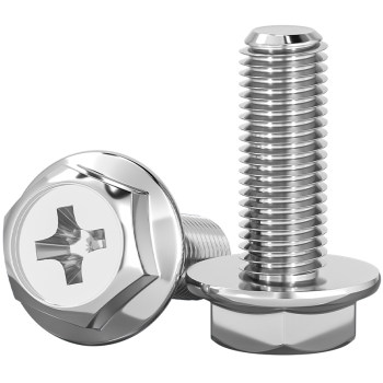 201 ສະແຕນເລດຂ້າມ flange screw ພາຍນອກ hexagonal flange bolt ຕ້ານການ loosening anti-slip pad screw MM4M5M6