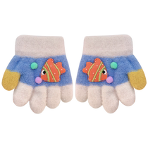 Infant gloves winter warm 1 to 3 year old baby spring and autumn boys and girls winter five-finger gloves children 2023 new style