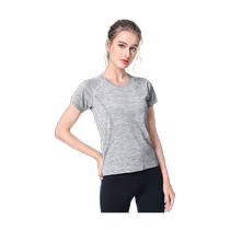 Camel vêtements de yoga femmes à manches courtes sans couture une pièce tissé vêtements de course vêtements de sport hauts mince été vêtements de fitness t-shirt