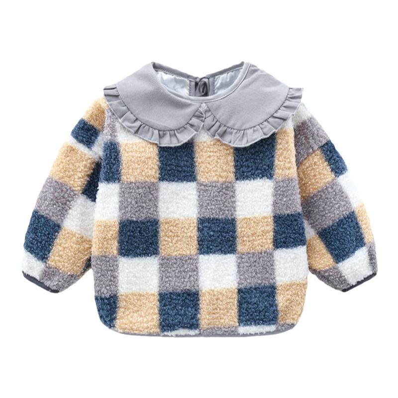 Teddy velvet baby wears clothes inside out to prevent dirt for girls