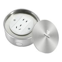 Stainless steel spiral ultra-thin round floor socket waterproof floor socket flat full flat invisible floor socket shopping mall 4S store