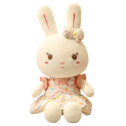 Cute Floral Skirt Rabbit Doll Plush Toy Girls Bed Doll Sleeping Hug Rag Doll Large Super Soft Male