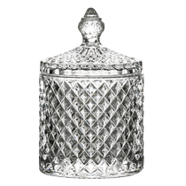 Mongolian yurt glass jar coffee sugar cube sugar jar with lid glass living room candy box European light luxury and exquisite ornaments