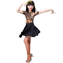 Childrens performance clothing Latin dance skirt practice clothing summer girls BAO WEN split training suit performance clothing competition clothing