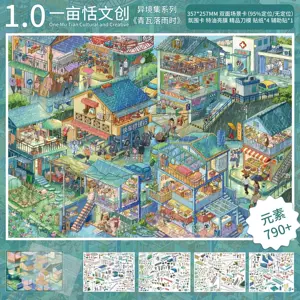 Yimutian 1.0 Special Glossy Film 2.5D Scenery Stickers Cute Miniature Scene DIY Stress Relief Stickers