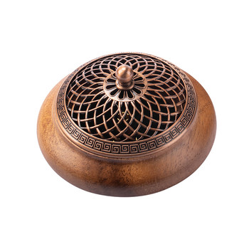 Walnut ຄົວເຮືອນ indoor indoor incense burner solid wood tea ceremony sandalwood agarwood incense burner disc incense burner mosquito coil tray wire incense burner