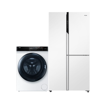 Haier White Fridge Washing Machine Suit Combination 501L Folio Three Doors Embedded Frequency Conversion Drum Official Flagship