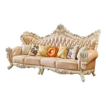 European style first layer cowhide sponge water-based paint sofa