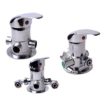 Solar water mixing valve electric water heater with water valve exposed shower head valve hot and cold switch faucet