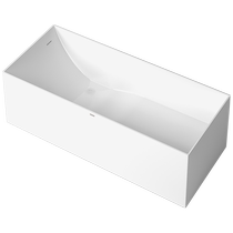 Langjing Bathroom Artificial Stone Bathtub Rectangular Freestanding Hotel Villa Home Bath Bathroom Customized