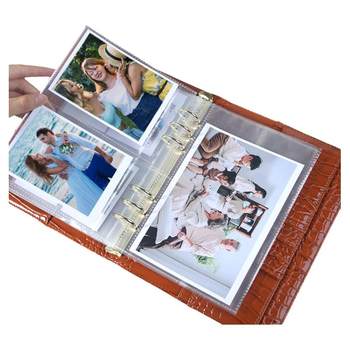 Thunder Tiger Leather Crocodile Pattern Insert-Type Photo Album Large Capacity Memory Book 3-Inch 5inch 7inch Photo Record Book A5 Family Photo Growth Memory Storage Book Postcard Album
