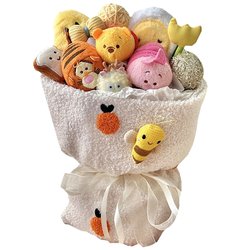 Winnie the Pooh Doll Bouquet Poof Poof Tigger Doll Creative Birthday Graduation Gift 520 Chinese Valentine's Day
