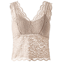 French lace beautiful back vest bra integrated suspender feminine V-neck tube top with bottoming shirt beautiful back underwear